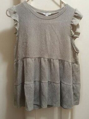 Women's Rabbit Rose Top ,Green, Tank Style Layered Medium